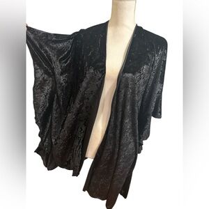 Black Velvet Kimono Cover-Up - Unbranded